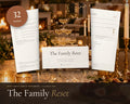 2027 Family Goals Workbook printable from Rooted & Refined: cover preview with the printed pages styled on a table