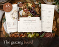 Charcuterie Board Guide printable from Rooted & Refined: cover preview with the printed pages styled on a table
