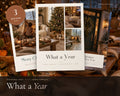 Christmas Photo Card Canva Templates (Set of 3) printable from Rooted & Refined: cover preview with the printed pages styled on a table