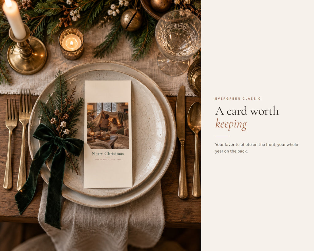What's included in the Christmas Photo Card Canva Template (Single) printable: an overview of every page in the download