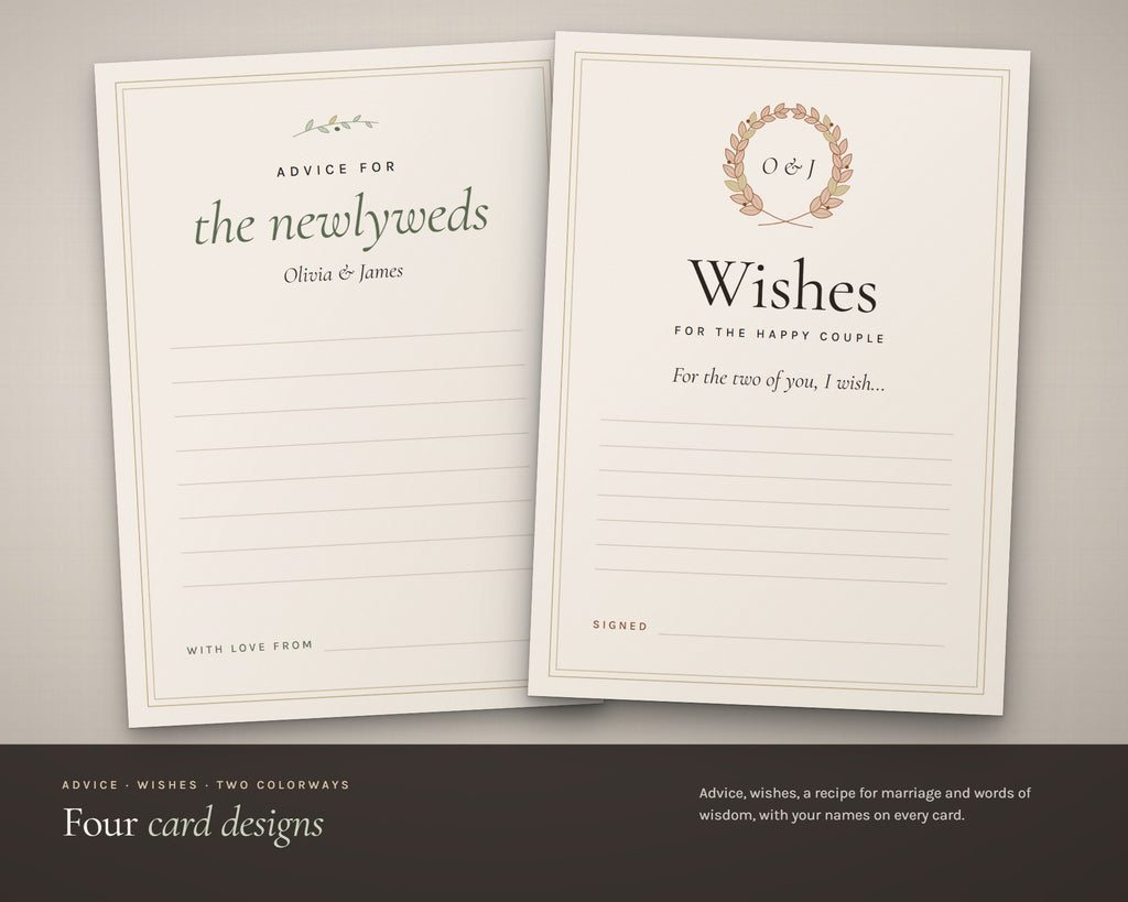 Inside the Wedding Advice Cards printable: sample pages, view 3 of 7