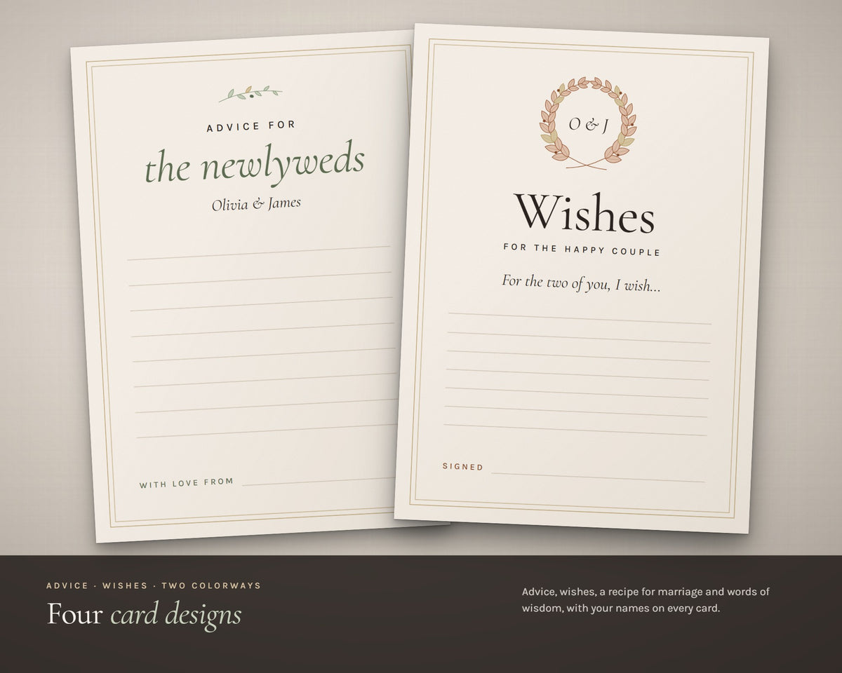 Inside the Wedding Advice Cards printable: sample pages, view 3 of 7