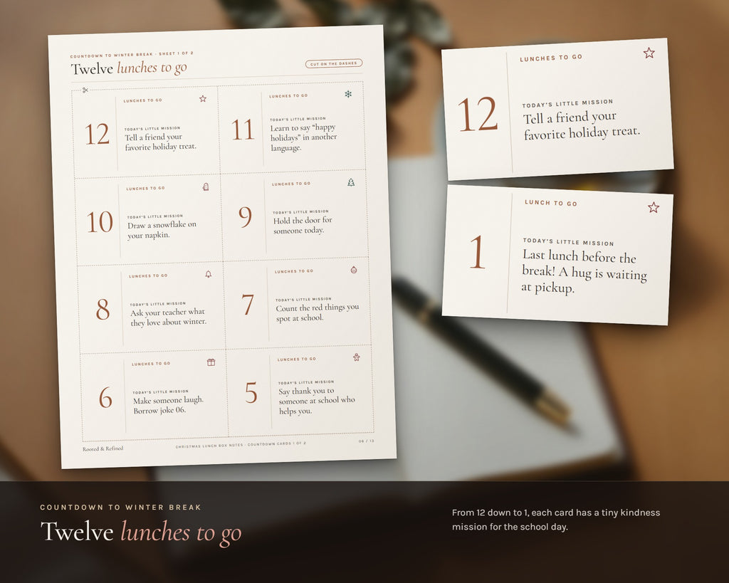 Inside the Christmas Lunch Box Notes for Kids printable: sample pages, view 3 of 7