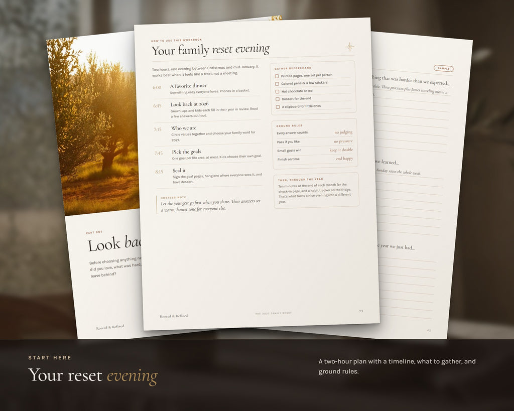 Inside the 2027 Family Goals Workbook printable: sample pages, view 3 of 7