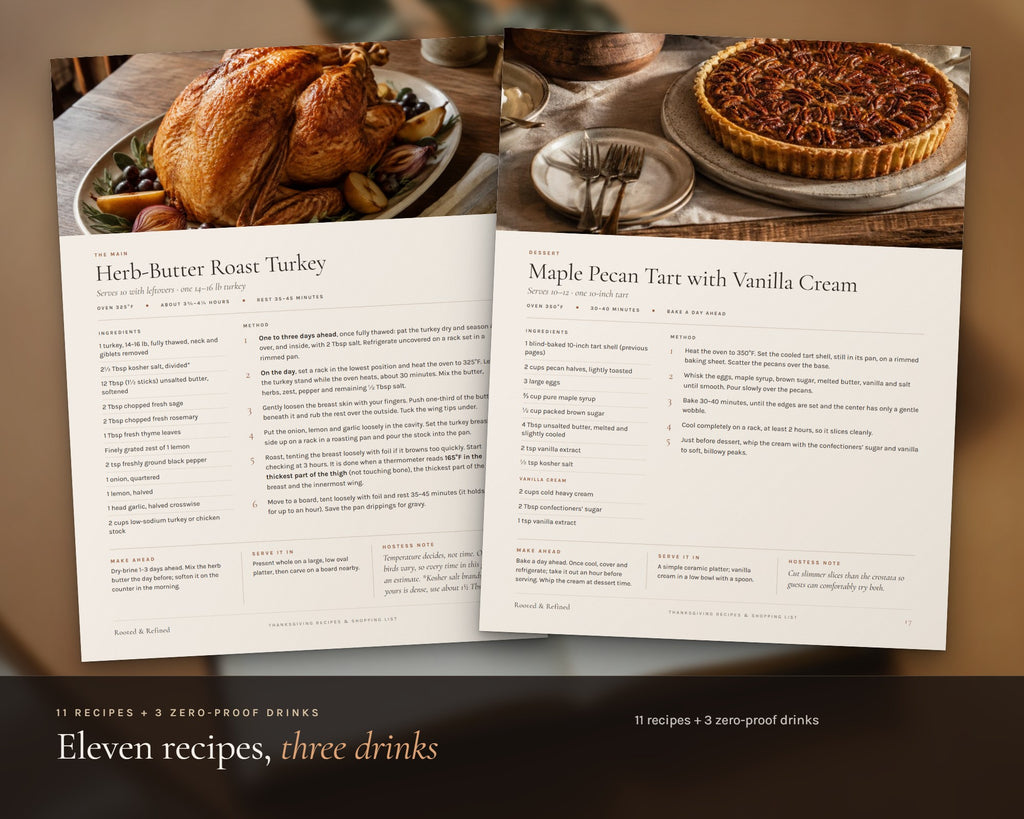 Inside the Thanksgiving Recipe Cards printable: sample pages, view 3 of 7