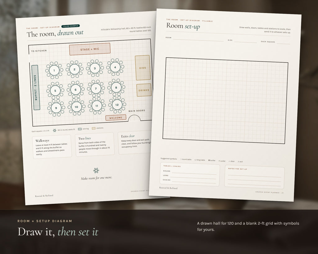 Inside the Church Event Planner printable: sample pages, view 3 of 7