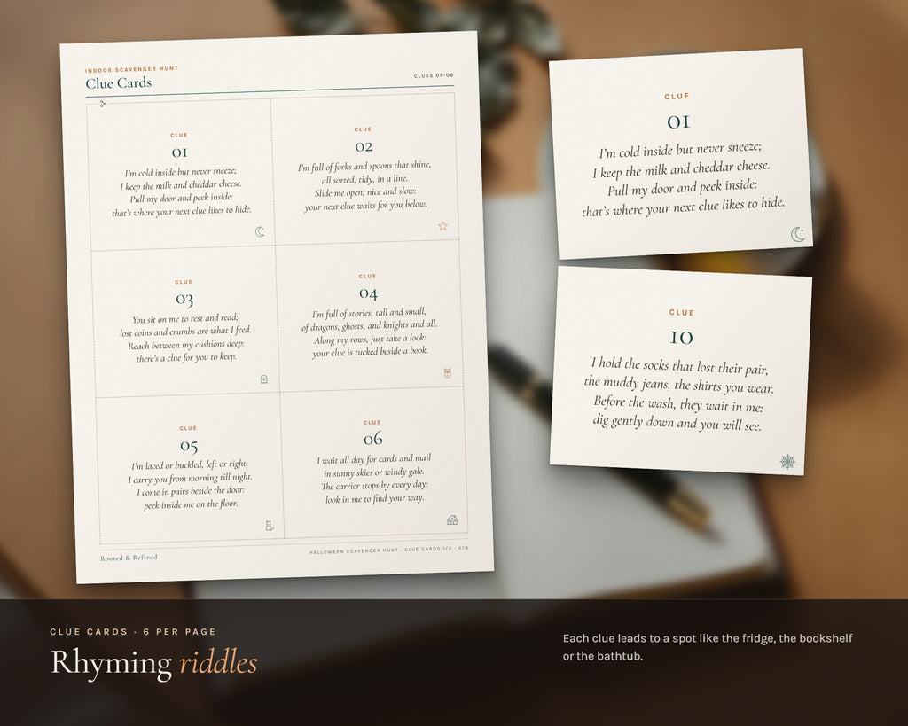 Inside the Halloween Scavenger Hunt for Kids printable: sample pages, view 3 of 7
