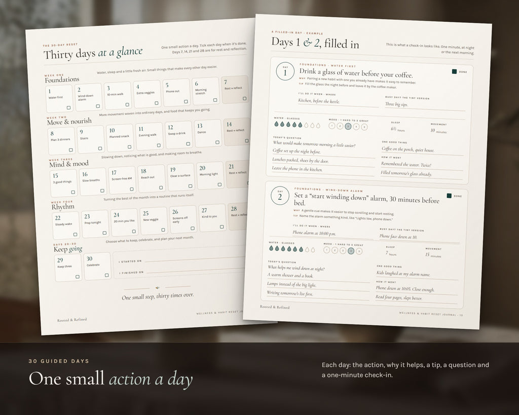 Inside the Wellness Journal printable: sample pages, view 3 of 7