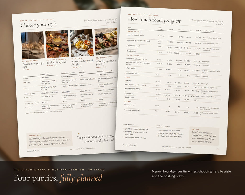 Inside the Ultimate Hosting Bundle printable: sample pages, view 3 of 8