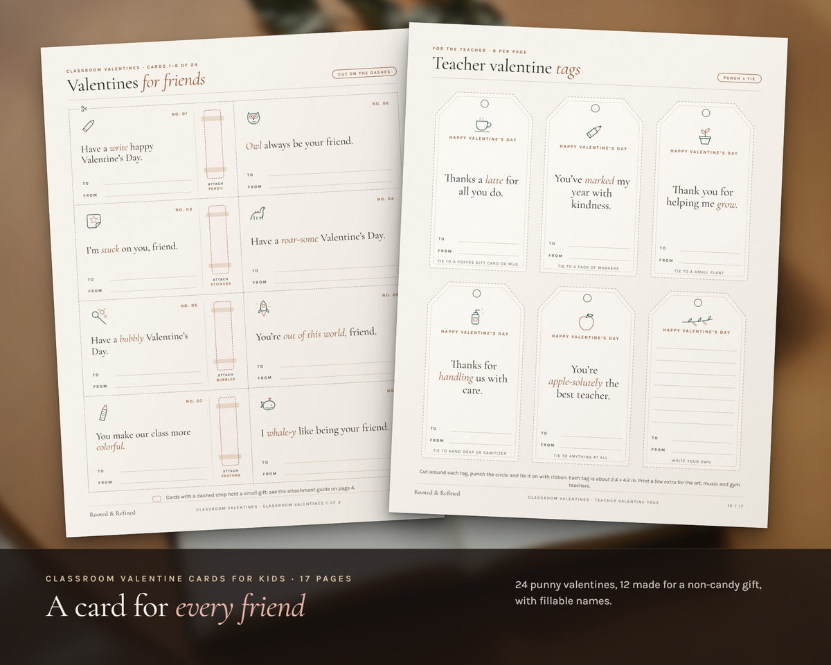 Inside the Valentine's Day Bundle printable: sample pages, view 3 of 8