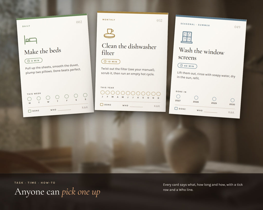 Inside the Home Routine Cards printable: sample pages, view 3 of 8