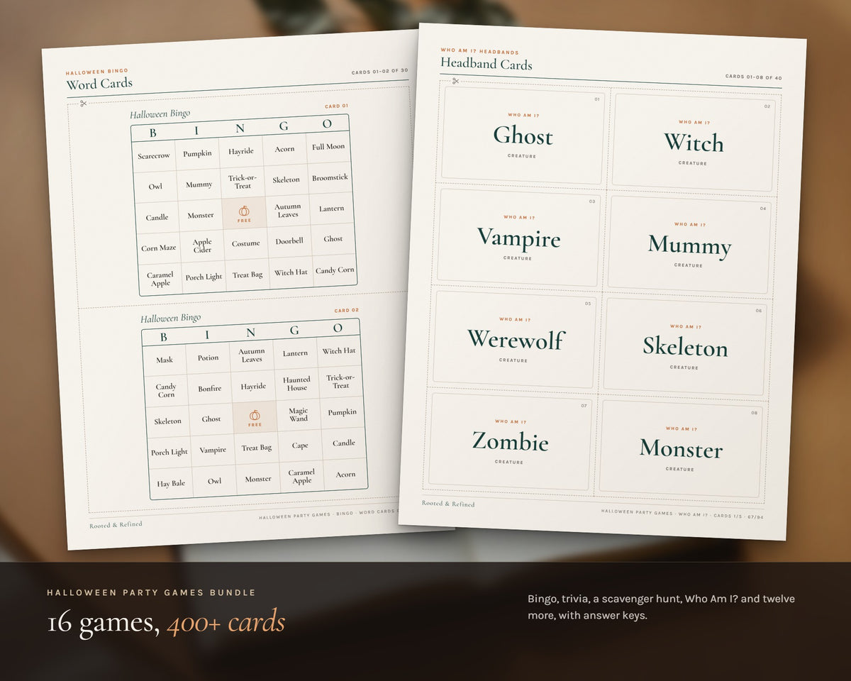 Inside the Halloween Mega Bundle printable: sample pages, view 3 of 8