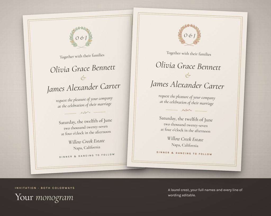 Inside the Wedding Invitation Suite printable: sample pages, view 3 of 7
