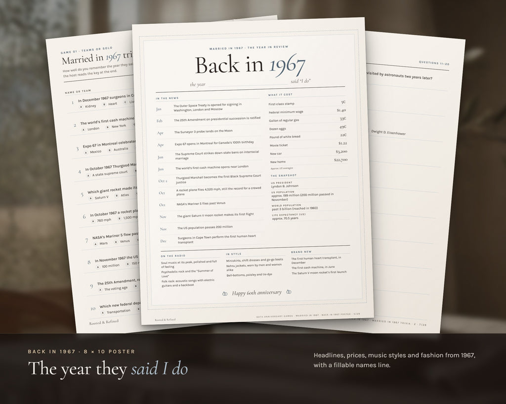 Inside the 60th Anniversary Party Games printable: sample pages, view 3 of 8