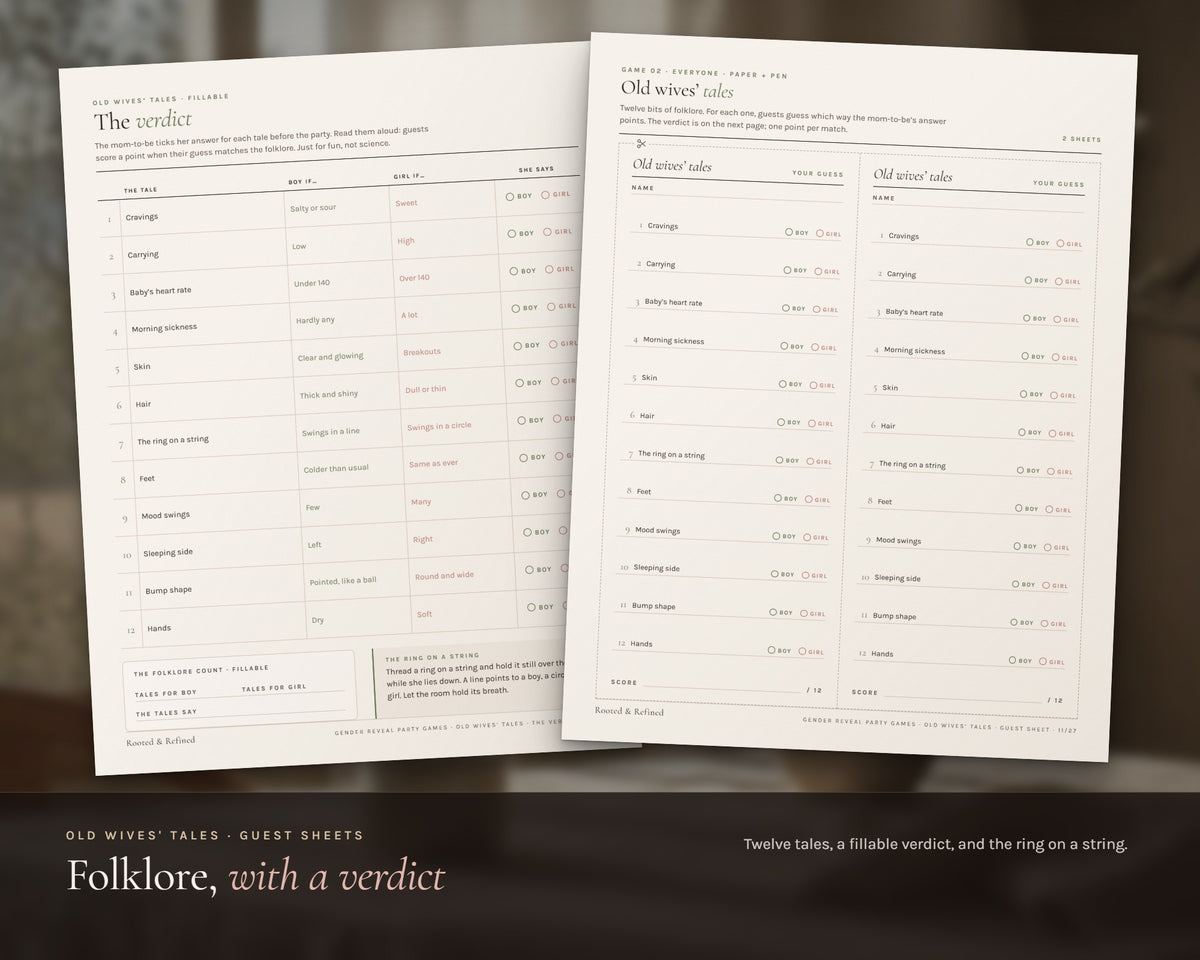 Inside the Gender Reveal Party Games printable: sample pages, view 3 of 7