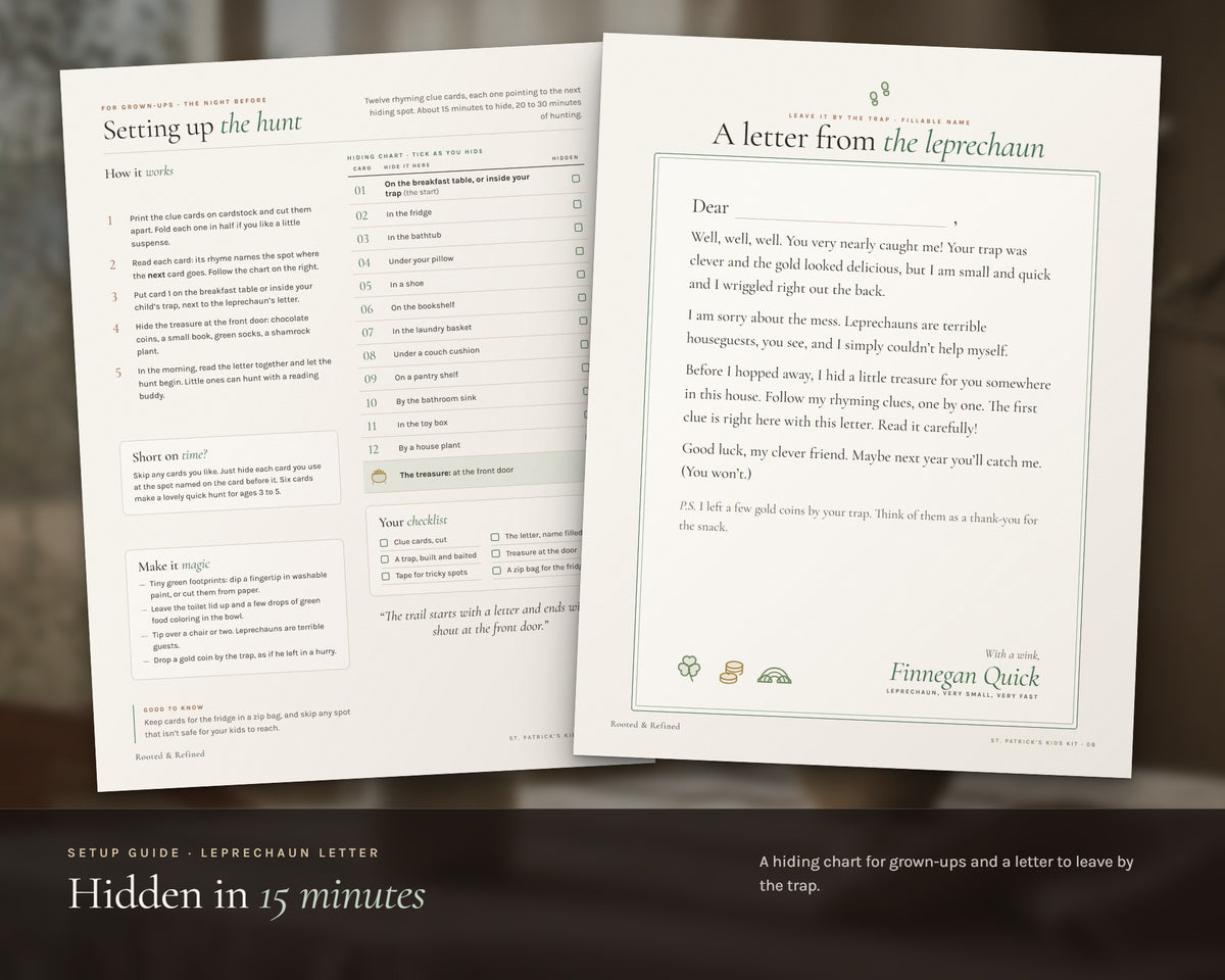Inside the St. Patrick's Day Kids Kit printable: sample pages, view 3 of 7