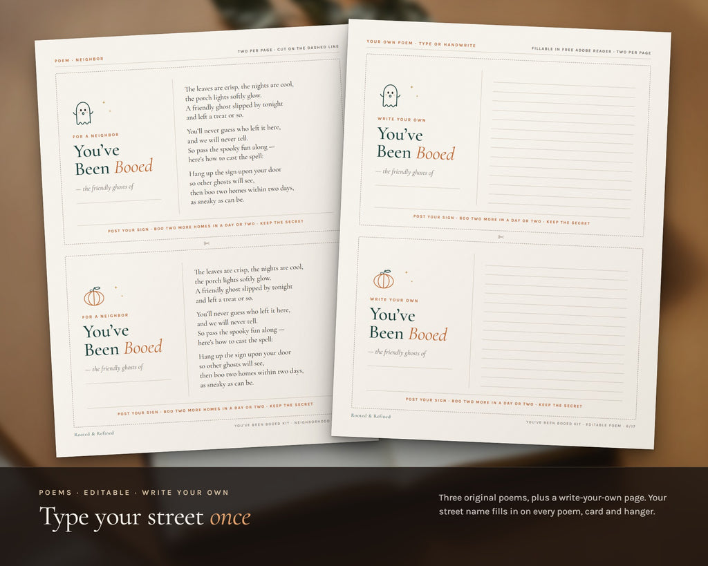 Inside the You've Been Booed Printable Kit printable: sample pages, view 3 of 8