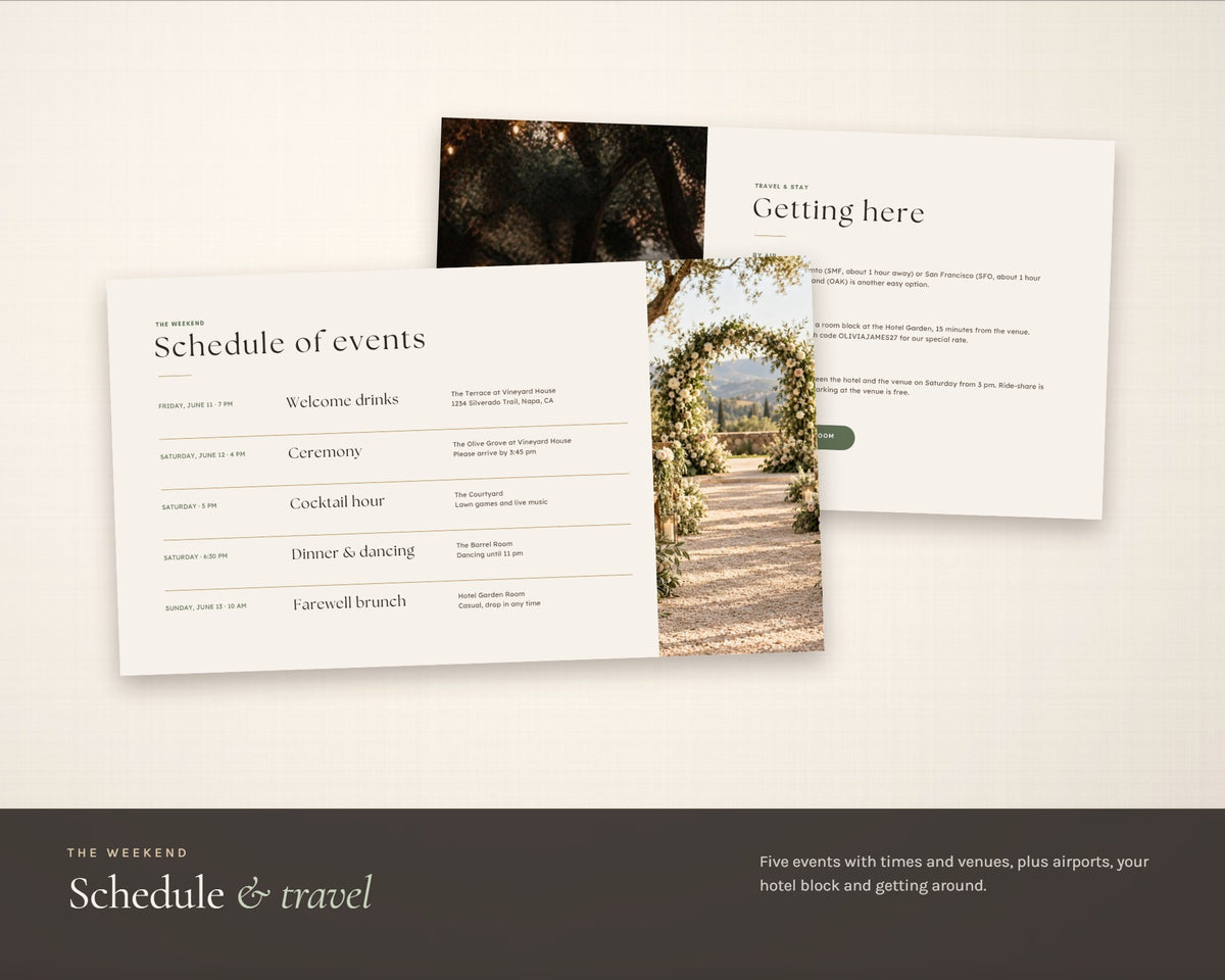 Inside the Wedding Website Canva Template printable: sample pages, view 3 of 8