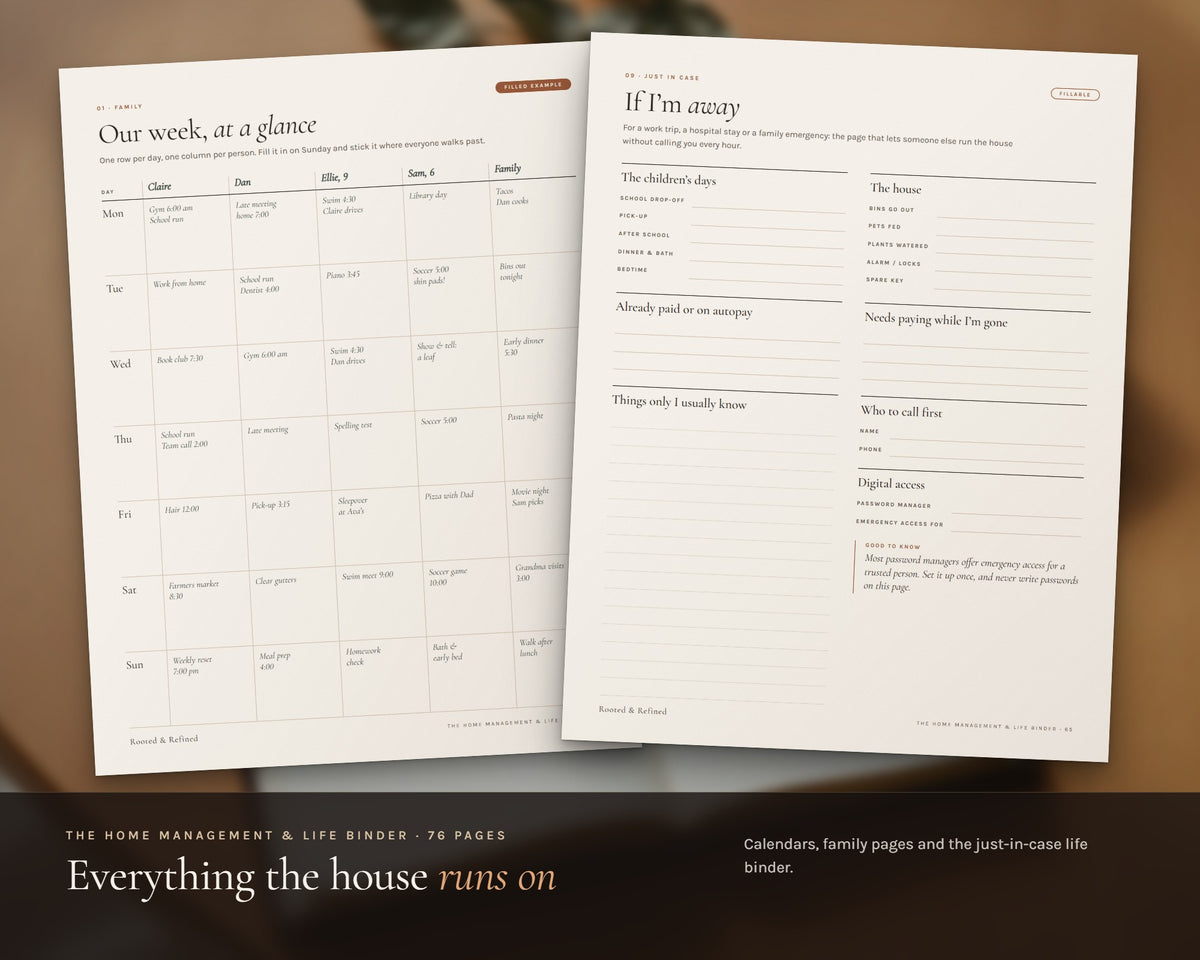 Inside the January Family Reset Bundle printable: sample pages, view 3 of 8