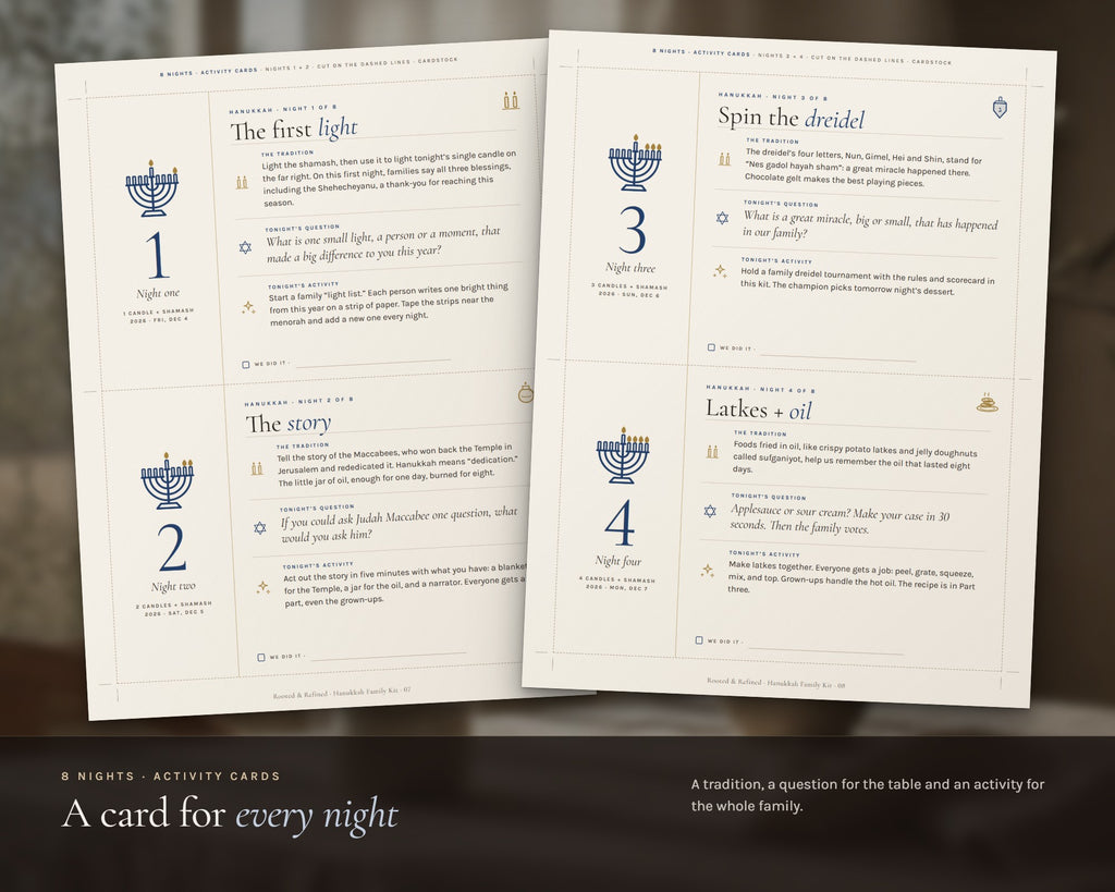 Inside the Hanukkah Family Activity Kit printable: sample pages, view 3 of 7
