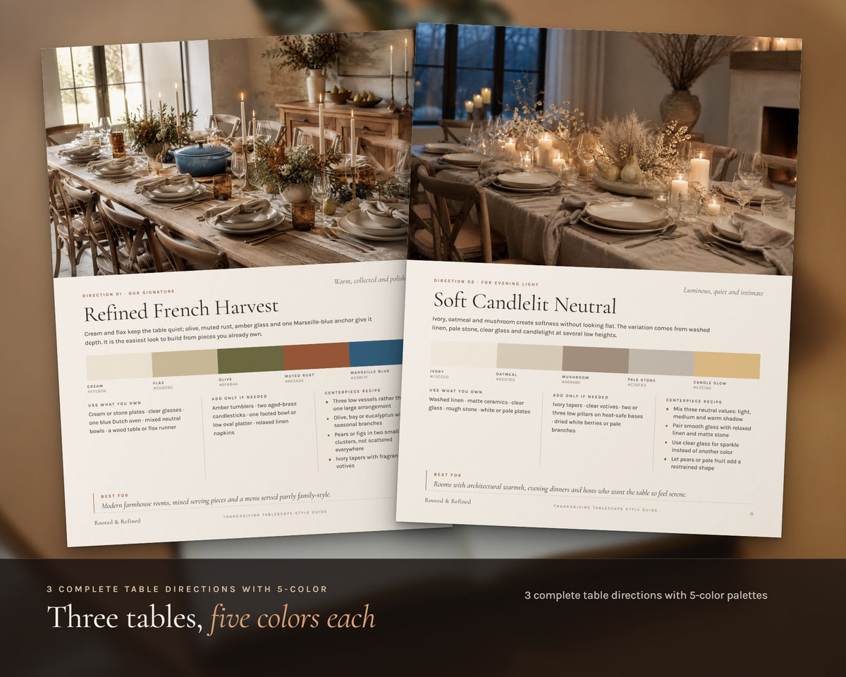 Inside the Thanksgiving Tablescape Guide printable: sample pages, view 3 of 7