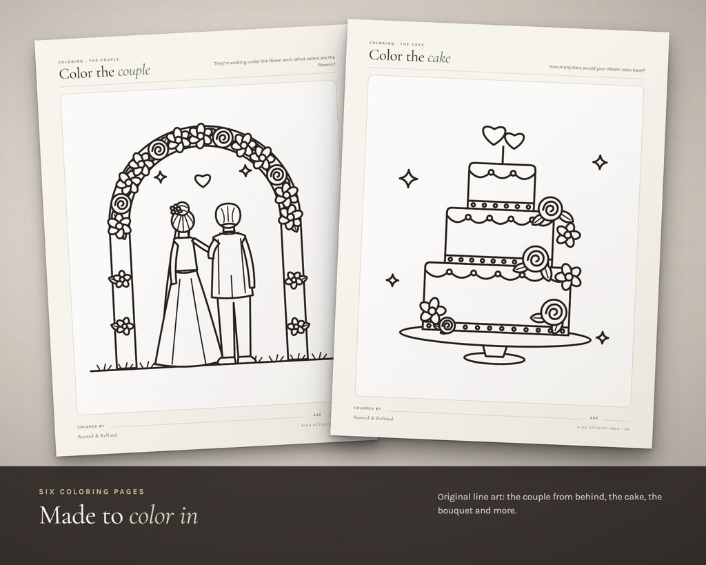 Inside the Wedding Activity Book for Kids printable: sample pages, view 3 of 7