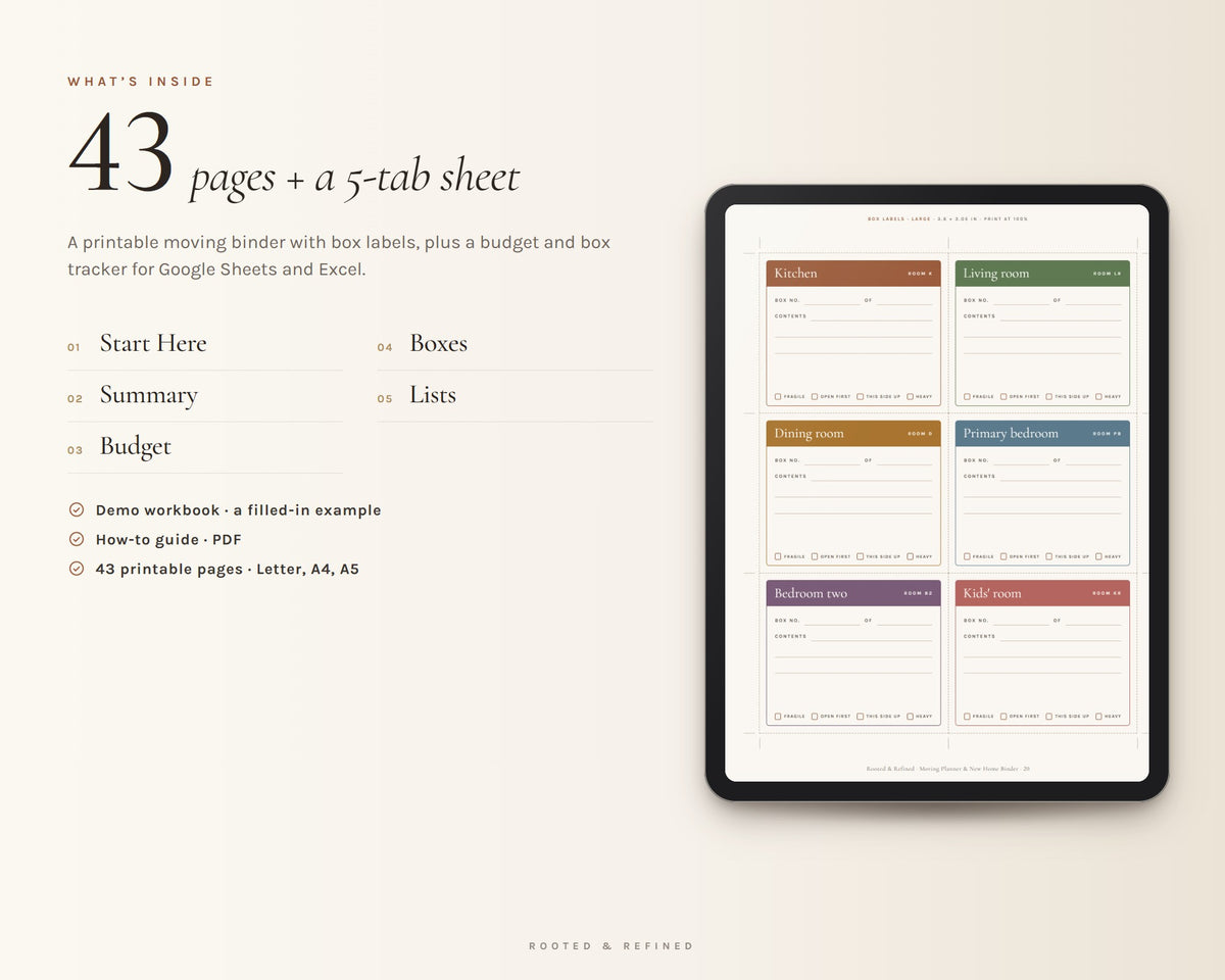 Inside the Moving Planner printable: sample pages, view 3 of 8