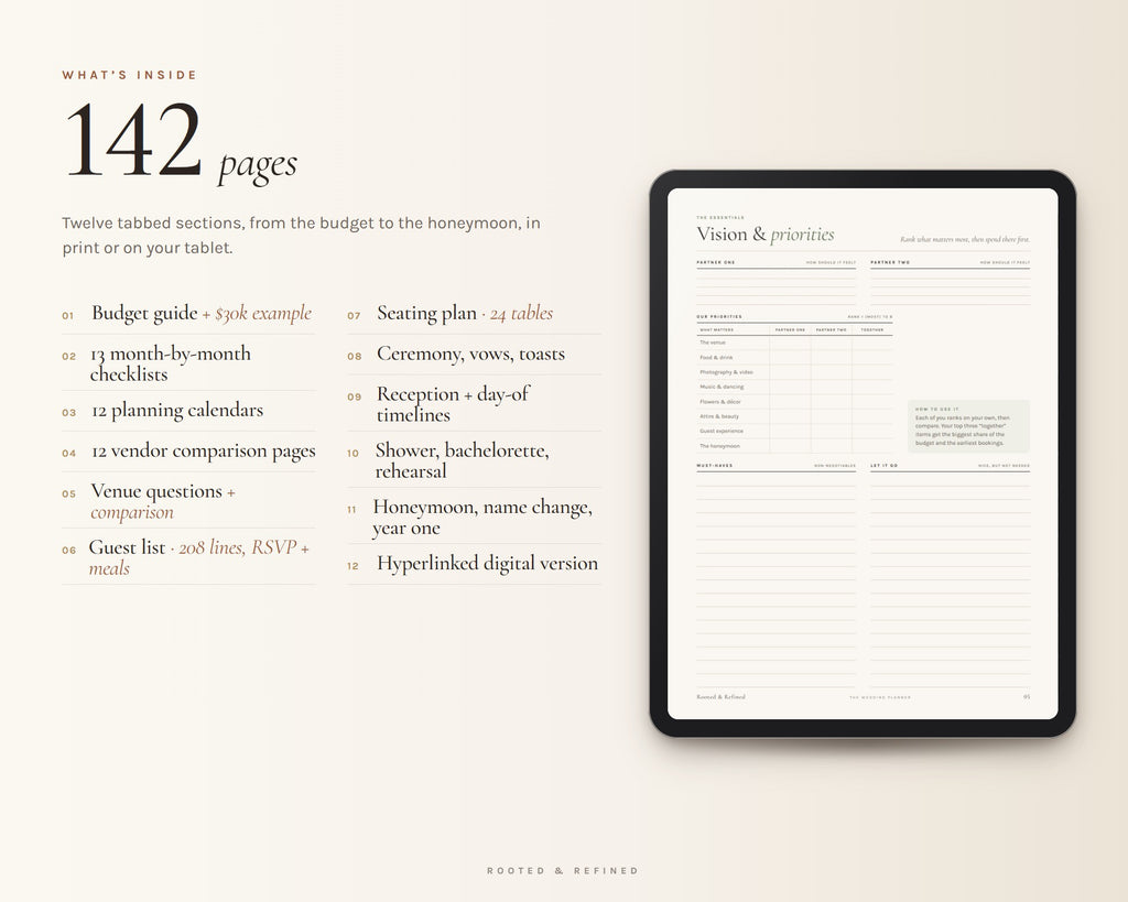 Inside the Wedding Planner printable: sample pages, view 3 of 8