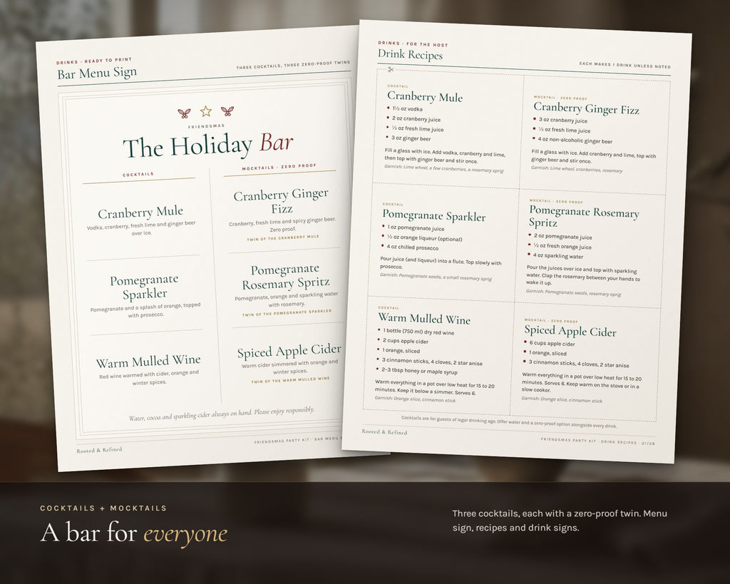Inside the Friendsmas Party Kit printable: sample pages, view 3 of 8