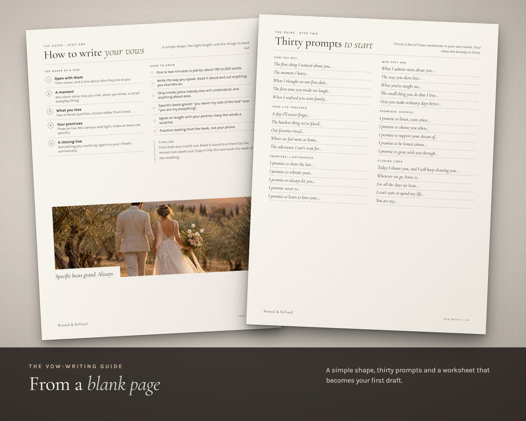 Inside the Wedding Vow Books printable: sample pages, view 3 of 7