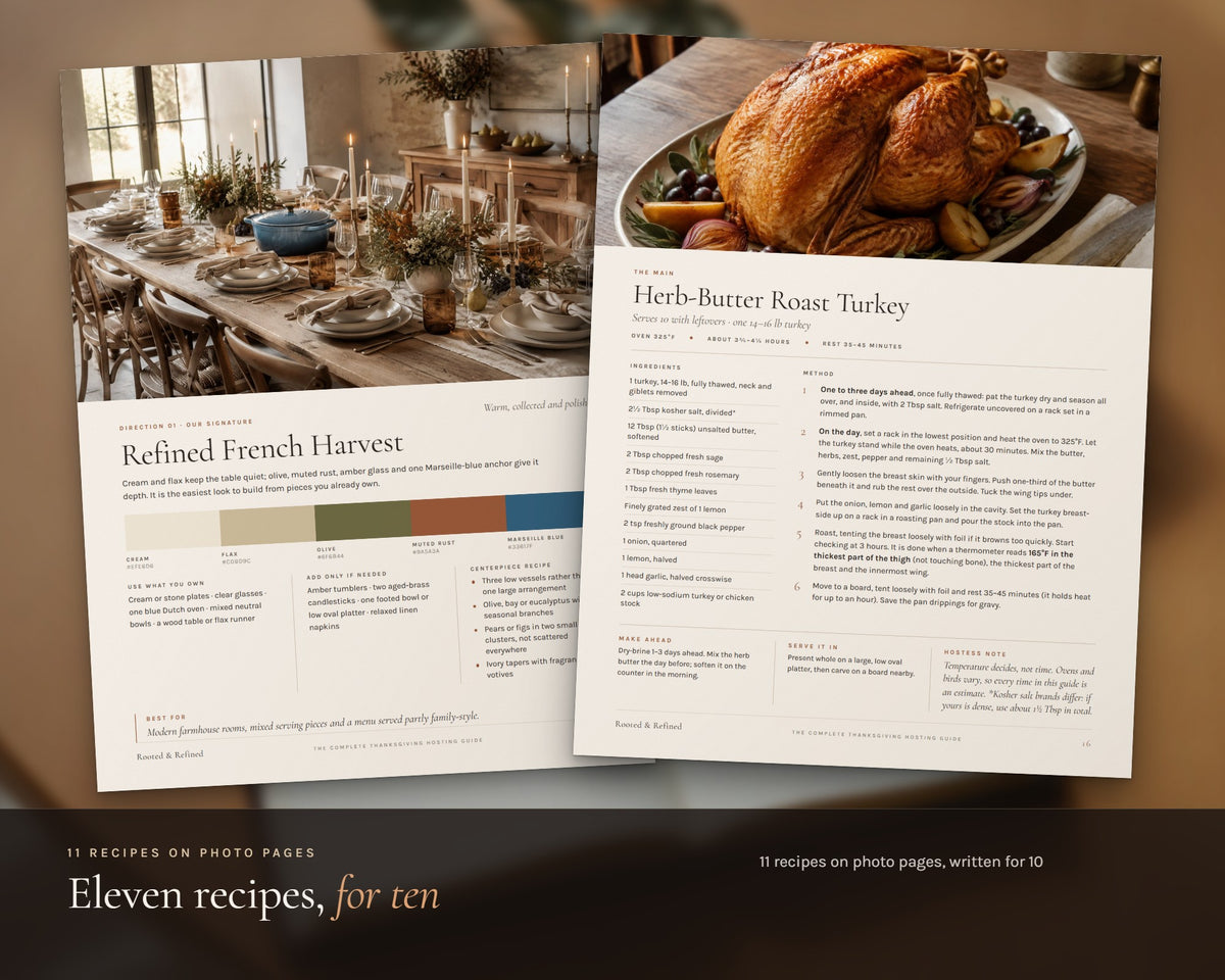 Inside the The Complete Thanksgiving Hosting Guide printable: sample pages, view 3 of 8