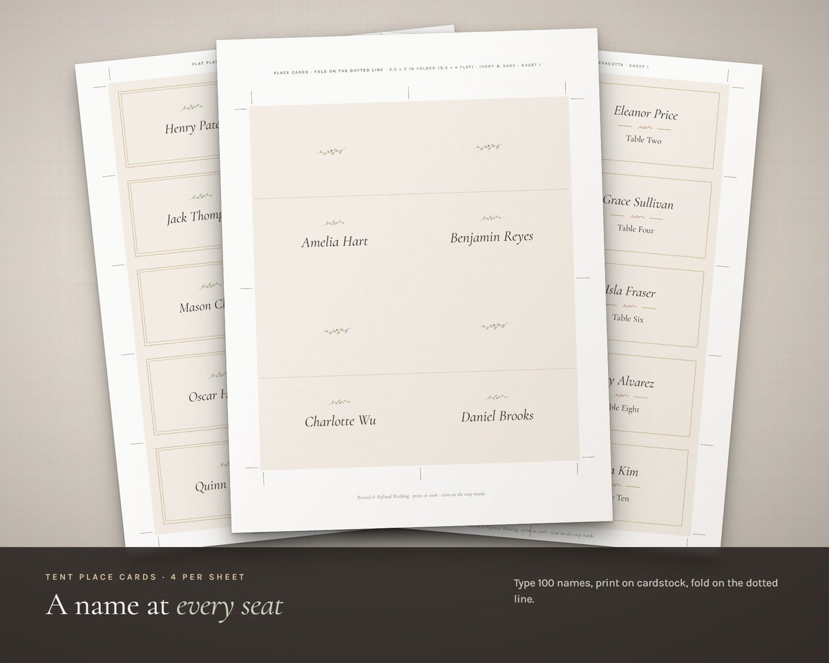 Inside the Wedding Table Numbers 1-30 printable: sample pages, view 4 of 7