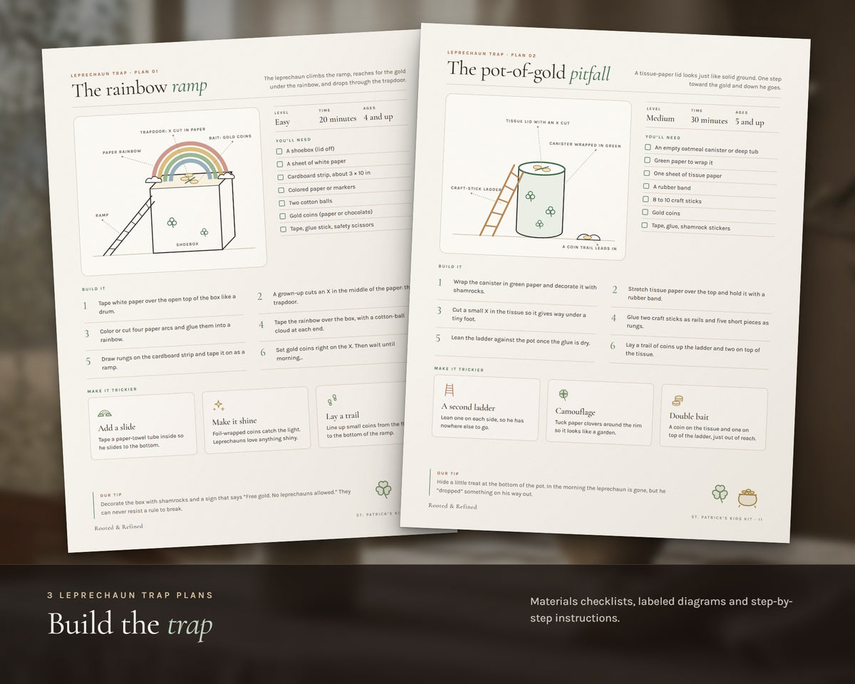 Inside the St. Patrick's Day Kids Kit printable: sample pages, view 4 of 7