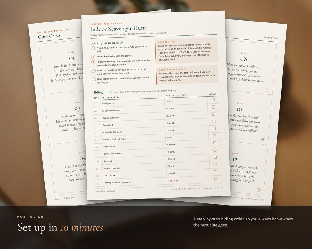 Inside the Halloween Scavenger Hunt for Kids printable: sample pages, view 4 of 7