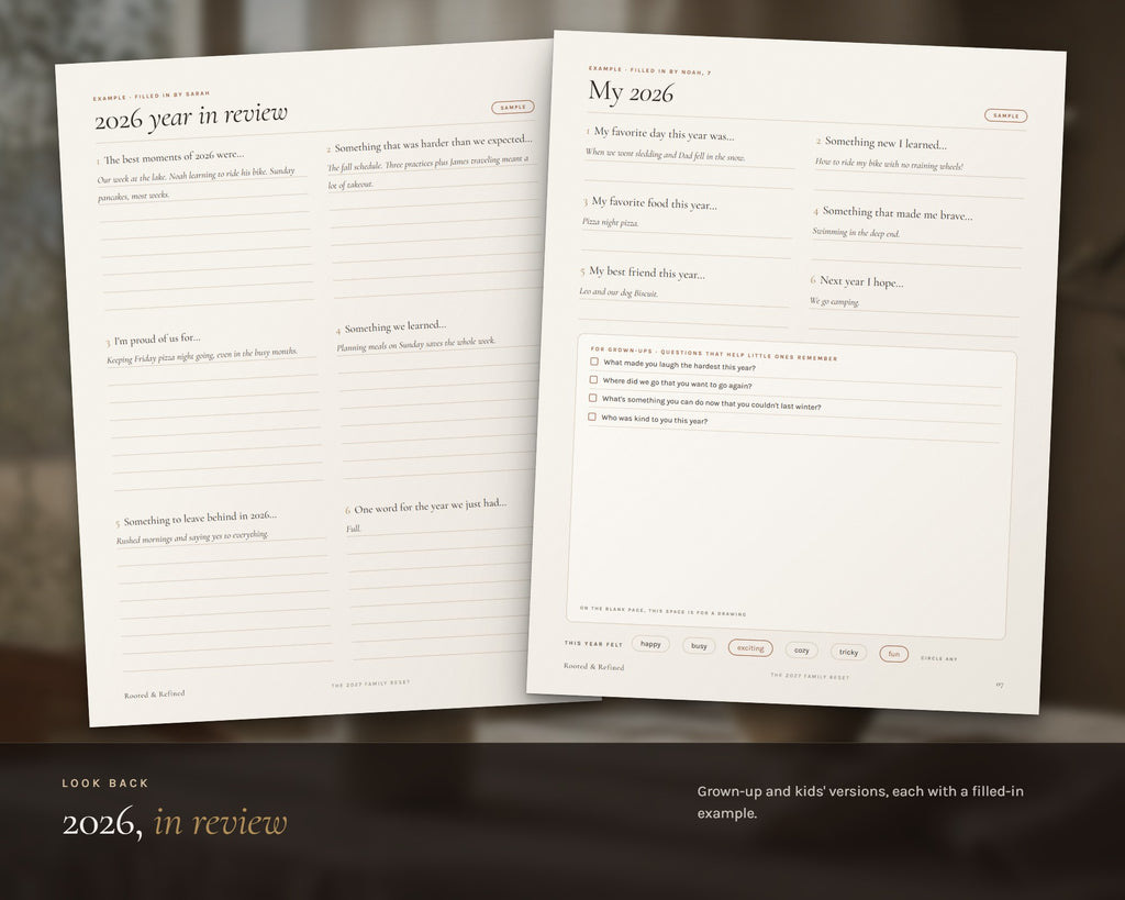 Inside the 2027 Family Goals Workbook printable: sample pages, view 4 of 7