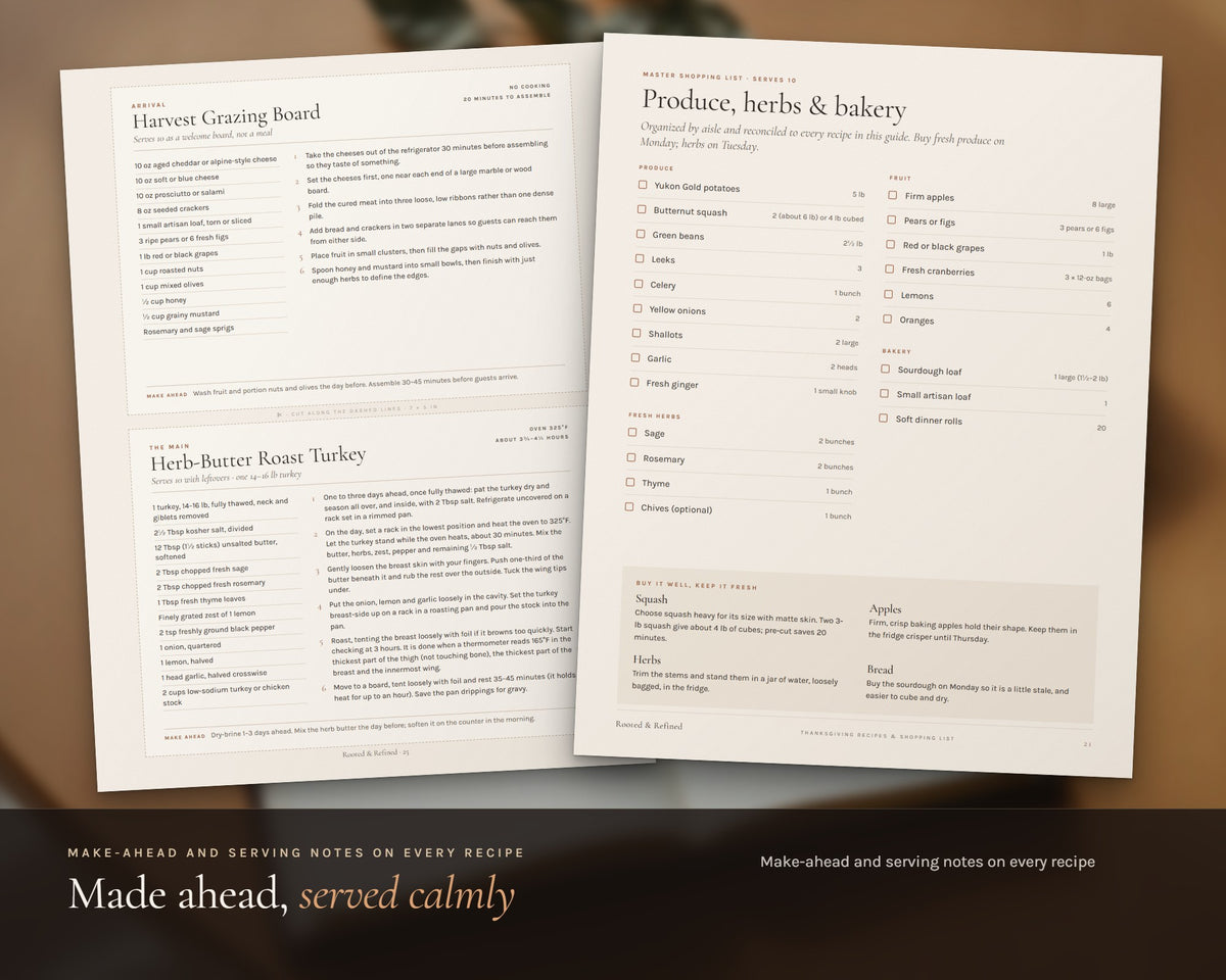 Inside the Thanksgiving Recipe Cards printable: sample pages, view 4 of 7