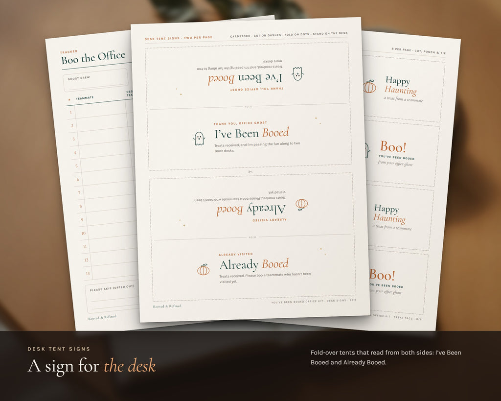 Inside the You've Been Booed Office Kit printable: sample pages, view 4 of 8