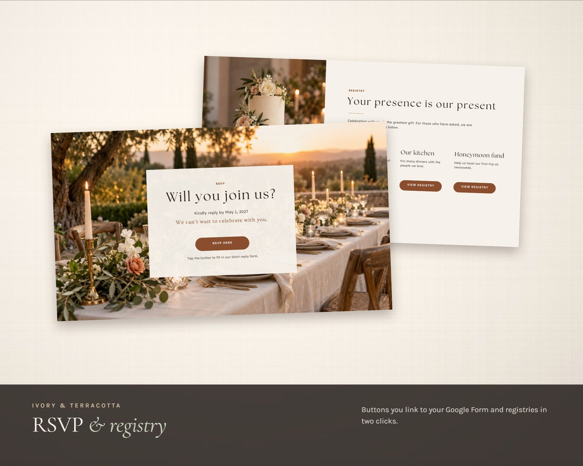Inside the Wedding Website Canva Template printable: sample pages, view 4 of 8