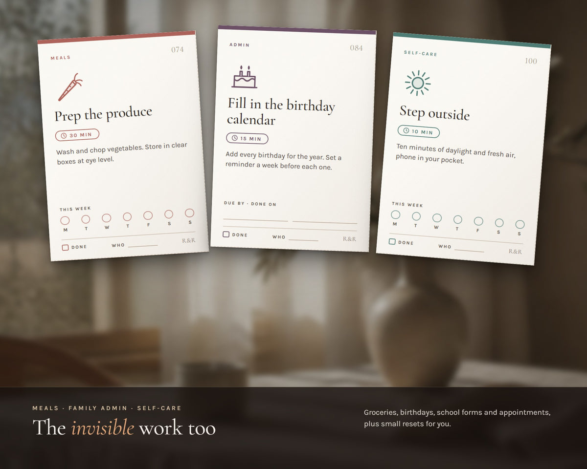 Inside the Home Routine Cards printable: sample pages, view 4 of 8
