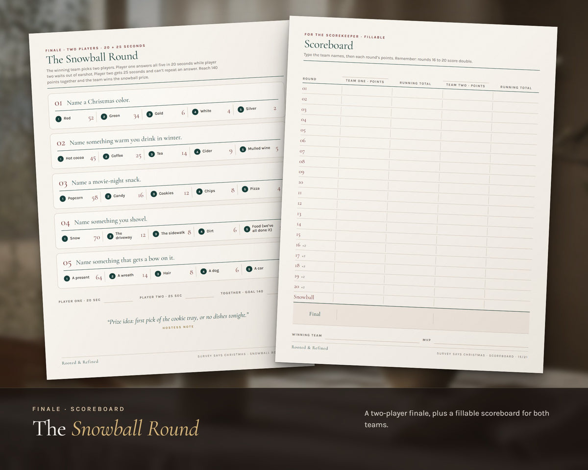 Inside the Survey Says Christmas Game printable: sample pages, view 4 of 8
