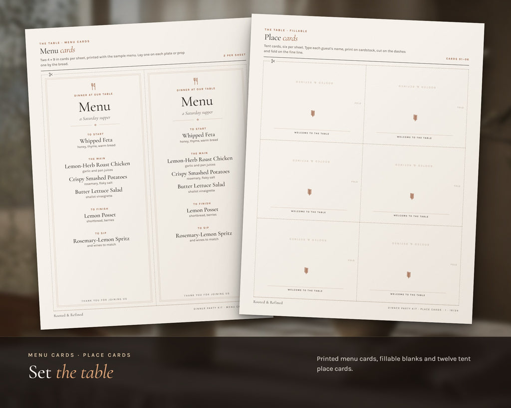 Inside the Dinner Party Kit printable: sample pages, view 4 of 7