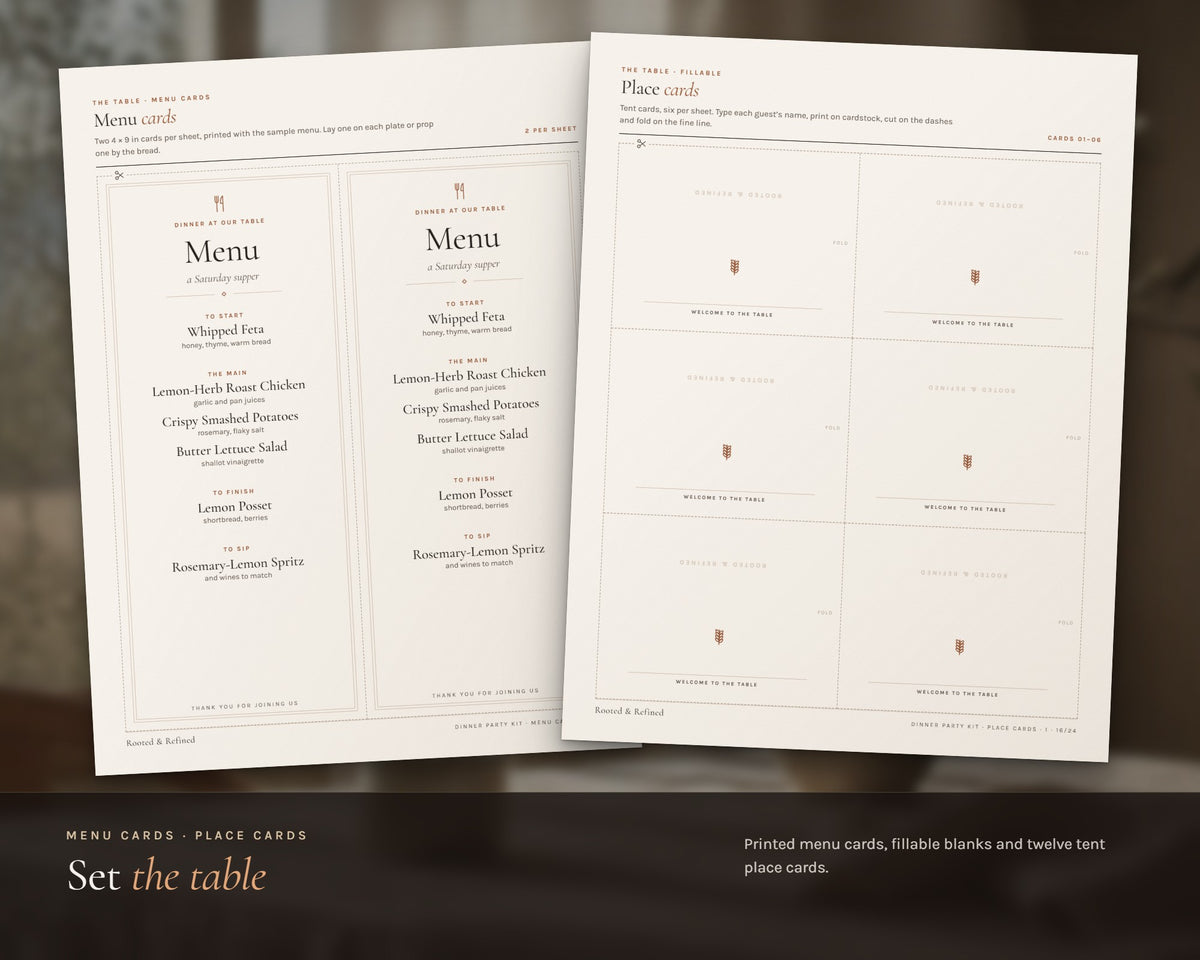 Inside the Dinner Party Kit printable: sample pages, view 4 of 7