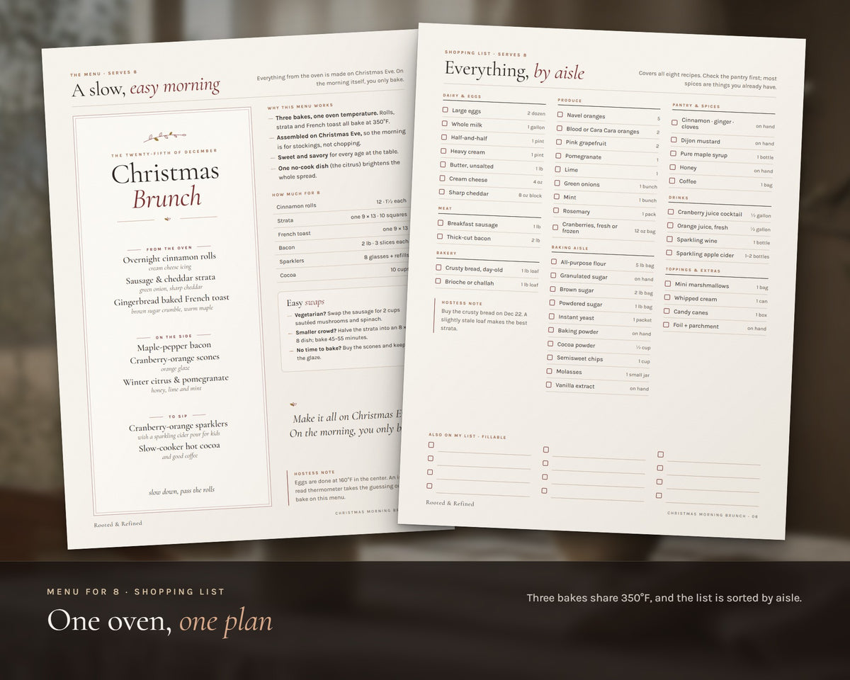 Inside the Christmas Brunch Menu printable: sample pages, view 4 of 8
