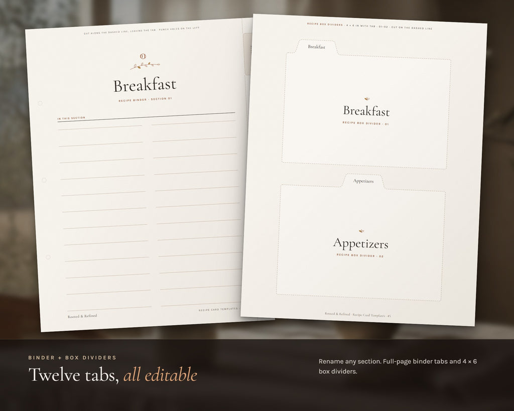 Inside the Recipe Card Templates printable: sample pages, view 4 of 8