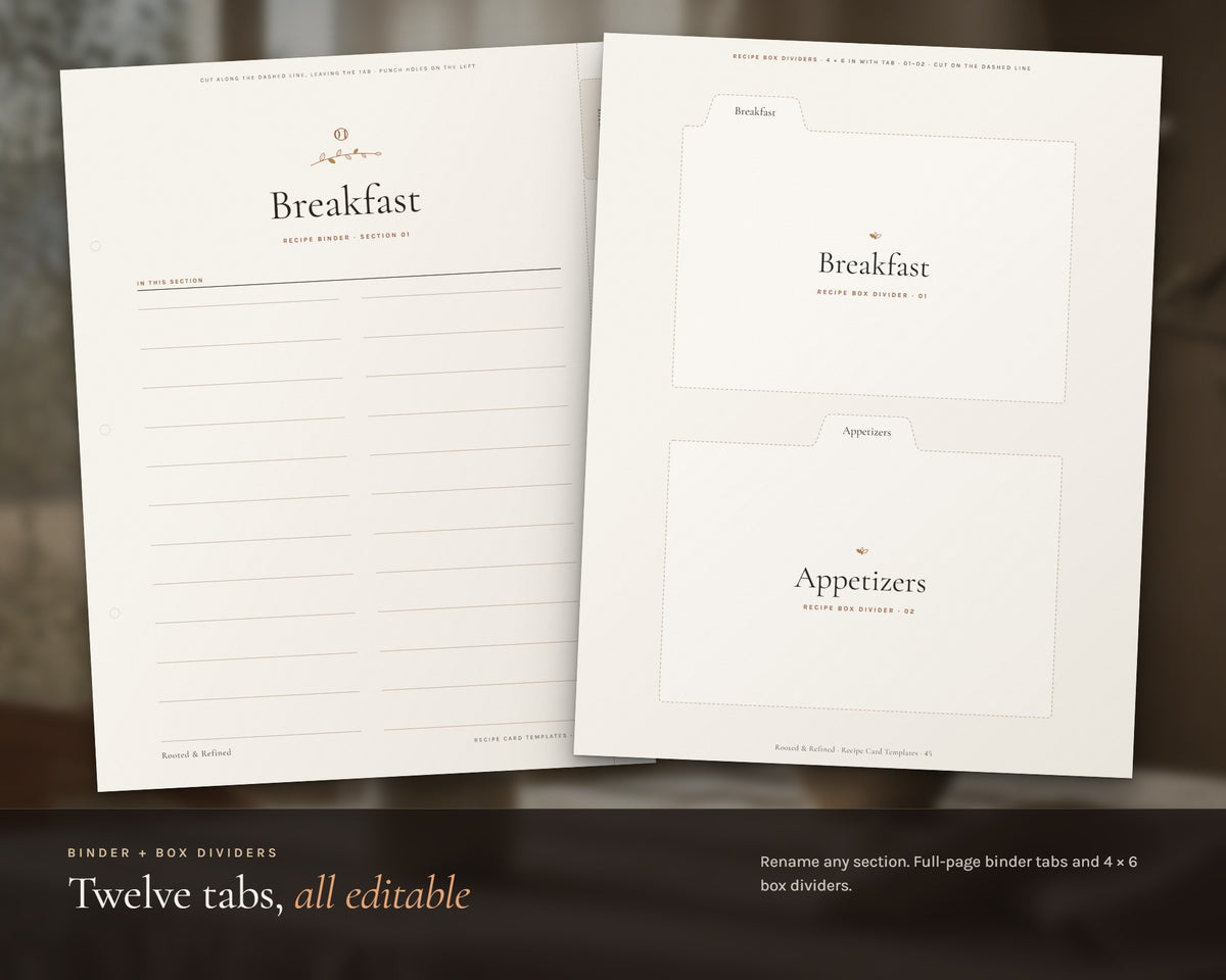 Inside the Recipe Card Templates printable: sample pages, view 4 of 8