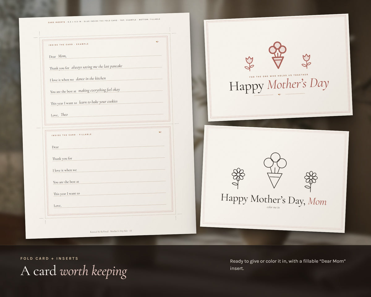 Inside the Mother's Day Kit printable: sample pages, view 4 of 8