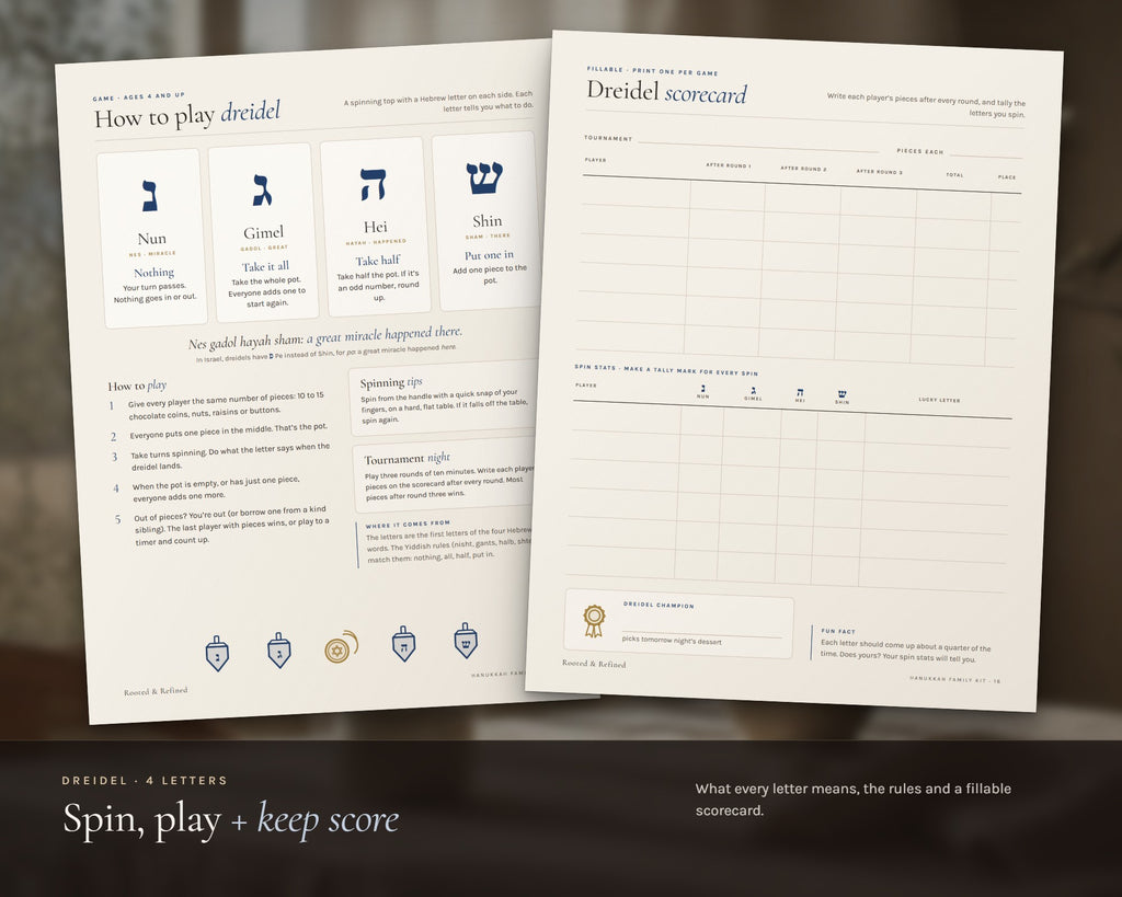 Inside the Hanukkah Family Activity Kit printable: sample pages, view 4 of 7
