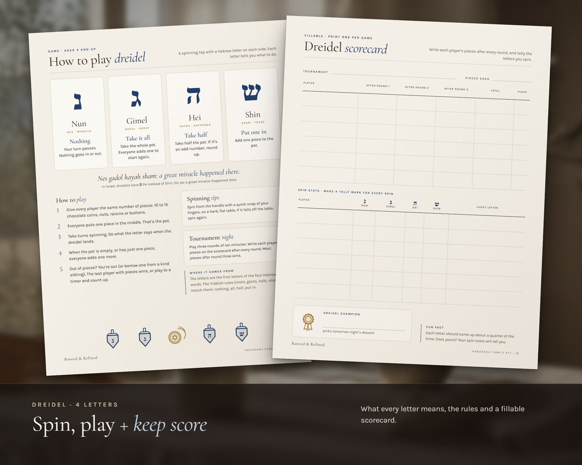 Inside the Hanukkah Family Activity Kit printable: sample pages, view 4 of 7