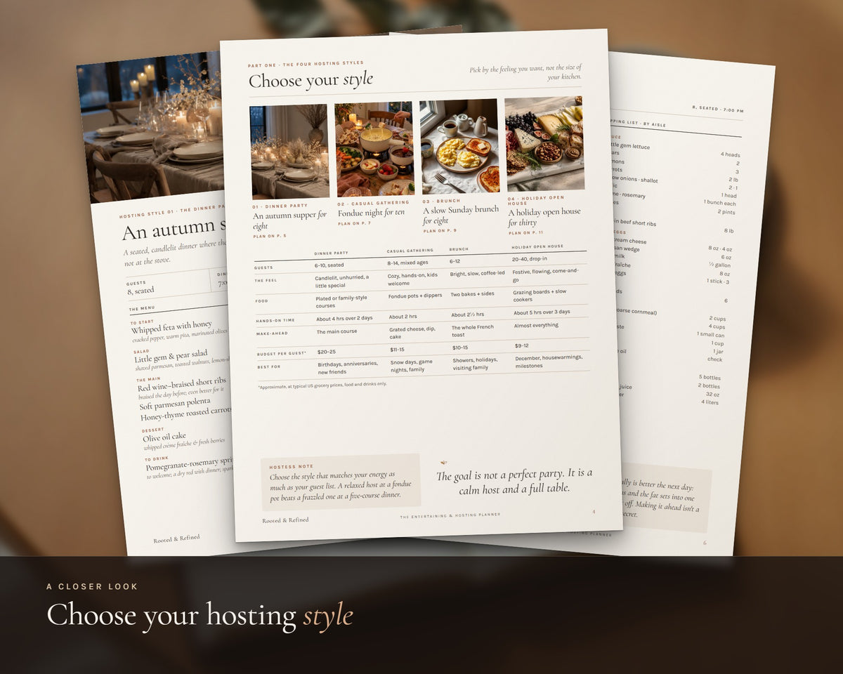 Inside the Entertaining Planner printable: sample pages, view 4 of 8