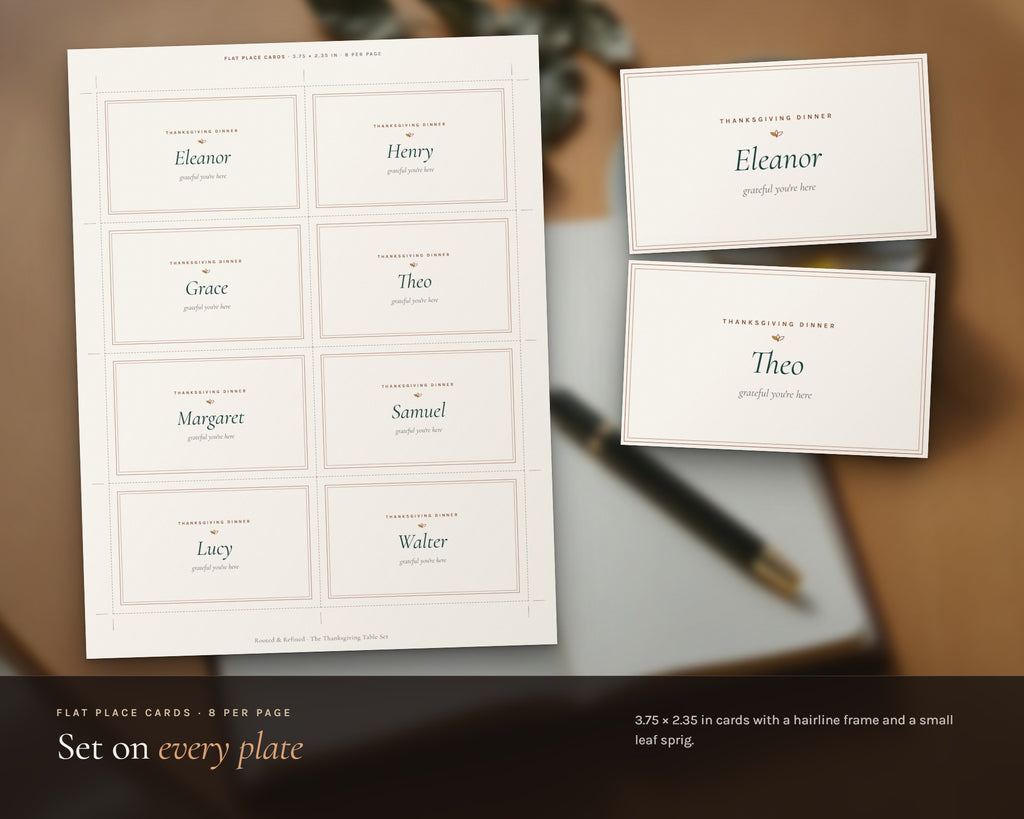Inside the Thanksgiving Place Cards printable: sample pages, view 4 of 8